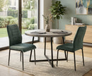 Set Of 2 Anna Upholstered Dining Chairs Black Metal Legs,Green Fabric-CH79GN - Aspect Furniture Store