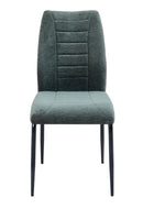 Set Of 2 Anna Upholstered Dining Chairs Black Metal Legs,Green Fabric-CH79GN - Aspect Furniture Store