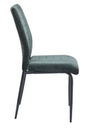 Set Of 2 Anna Upholstered Dining Chairs Black Metal Legs,Green Fabric-CH79GN - Aspect Furniture Store