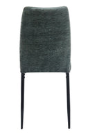 Set Of 2 Anna Upholstered Dining Chairs Black Metal Legs,Green Fabric-CH79GN - Aspect Furniture Store