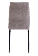 Set Of 2 Anna Upholstered Dining Chairs Black Metal Legs,Light Brown Fabric-CH79LBR - Aspect Furniture Store