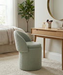 Beth Boucle Dressing Table Storage Stool, Green-CH80GN - Aspect Furniture Store
