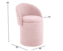 Beth Boucle Dressing Table Storage Stool, Pink-CH80PK - Aspect Furniture Store