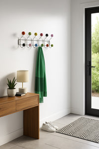 Aspect Steel/Ceramic Deluxe Wall-Mounted 12-Hook Coat Hanger, Multi - Aspect Furniture Store