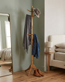 Cleo wooden tree with 9 hooks-Solid Wood in Oak Finish - Aspect Furniture Store