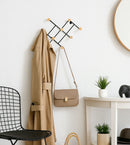 Wall Mounted Coat Rack /Hanger,10 Wooden Hooks