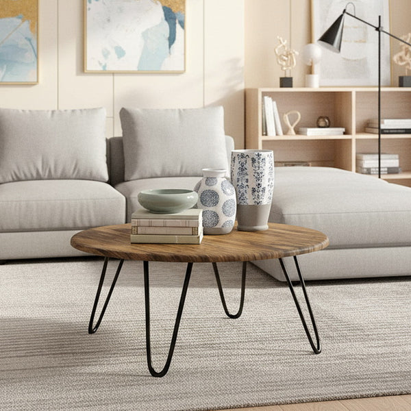 Brockton Round Vintage Manufactured Wooden Coffee Table