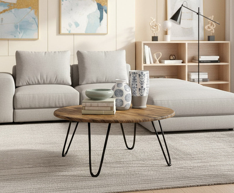 Brockton Round Vintage Manufactured Wooden Coffee Table