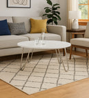 Brockton Round Manufactured Wood Coffee Table ,White/Chrome