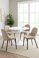 Jakob 4 Seater Round Dining Table- White (Table Only)