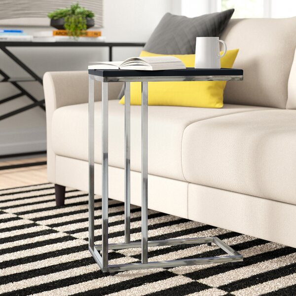 Bellini C Shaped Table/ Sofa Side Table-Black