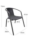 Eden 3 Pieces Rattan Bistro Set ,Grey-GF14GY - Aspect Furniture Store