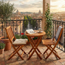 Katie Folding Garden Balcony 3 Pieces Bistro Set ,100% FSC Acacia Wood-GF16 - Aspect Furniture Store
