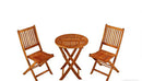 Katie Folding Garden Balcony 3 Pieces Bistro Set ,100% FSC Acacia Wood-GF16 - Aspect Furniture Store