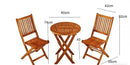 Katie Folding Garden Balcony 3 Pieces Bistro Set ,100% FSC Acacia Wood-GF16 - Aspect Furniture Store