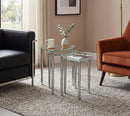 Arena Set of 3 Nesting Tables-Clear - Aspect Furniture Store