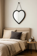 Hanging Heart Mirror/Decorative Vanity Mirror, Black