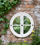 Round Window Mirror/Garden Mirror /Decorative Mirror-Distressed White