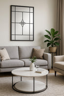 Cathedral Style Black Metal Window Mirror