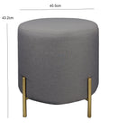 Valentine Ottoman, Footstool, Dark Grey Linen (OT71DG-OTM)