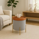 Valentine Ottoman With Tray Top, Light Grey Linen
