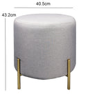 Valentine Ottoman,Footstool, Light Grey Linen (OT71GY-OTM)