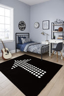 Flash Modern Rug with Arrow Pattern-Black & White