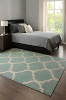 Canvas Moroccan Trellis/Geometric Rug, Green, 160 x 230 cm