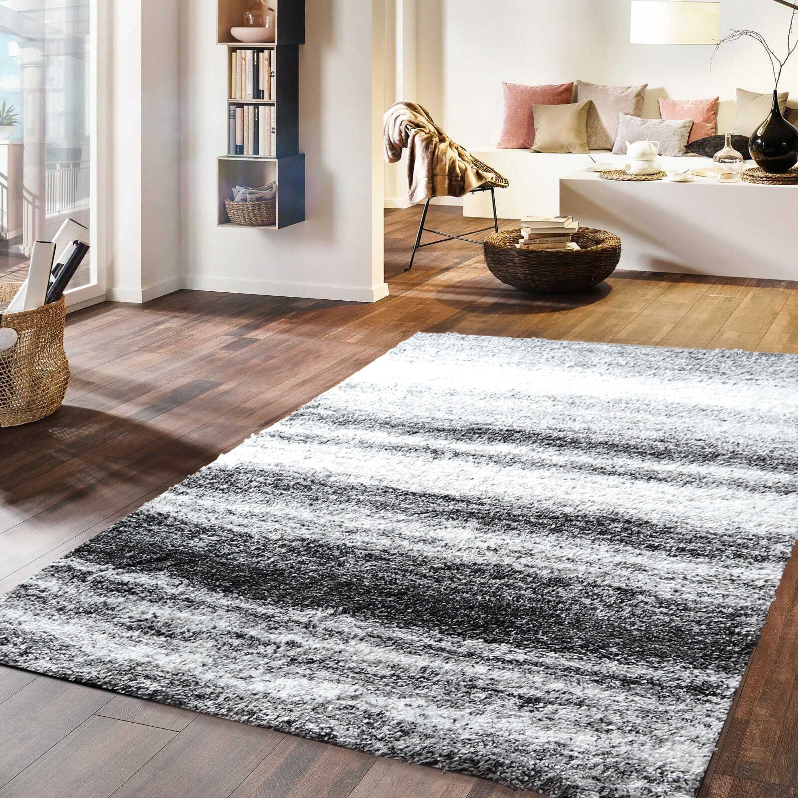 SHADED COAST Contemporary Abstract Line Minimalist Design Rug