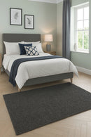 Cosy Plush Soft Shaggy Rug (Black/Cream, 120 x 170cm)