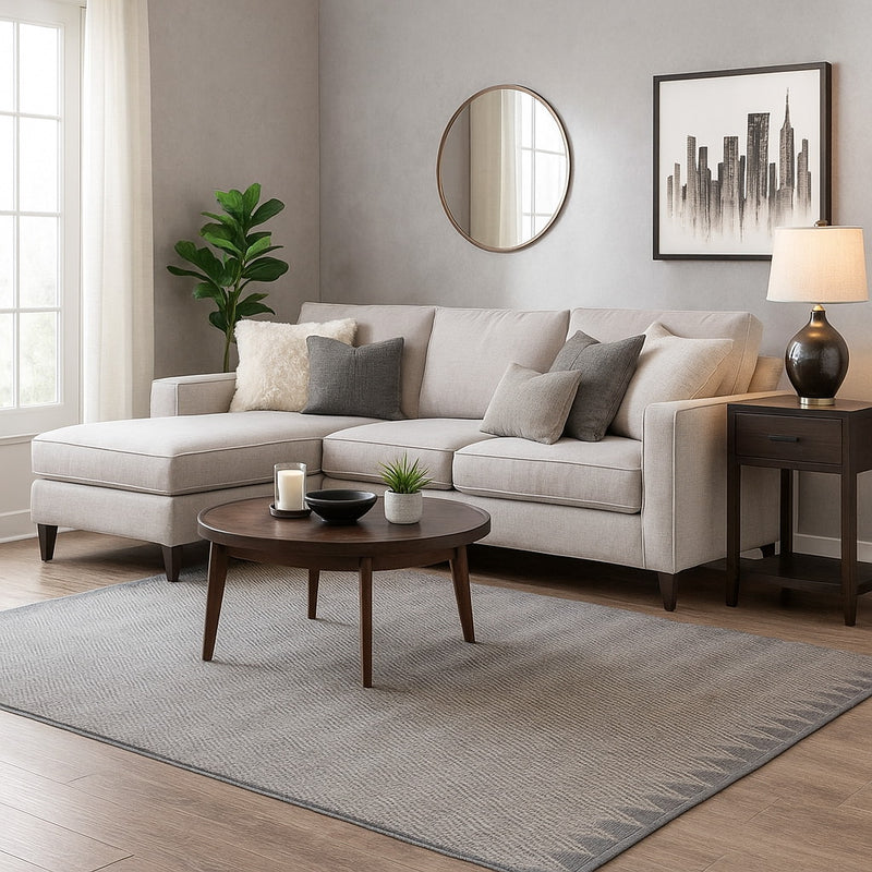 Portofino Chevron Pattern Area Rug (Grey, 120 x 170cm)