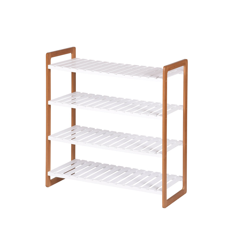 Tier Wooden Shoe Rack With Bamboo Frames