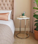 Paloma Round Side Table, Glossy White