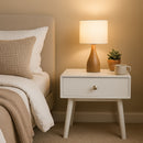 Niva Bedside Table With One Drawer ,White