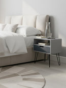Viola Hairpin Leg Side Table With Drawer, Grey