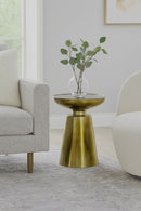 Lucida Hand-Crafted Aluminum Side Table, Brass