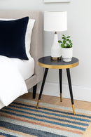 Gallieni Round Marble End Table,Black