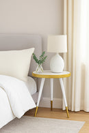 Gallieni Round Marble End Table,White