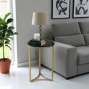 Gabriella Accent Side Table, Black Marble