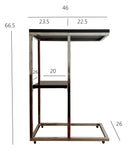 Bellini C Shaped Table With Shelf-Black