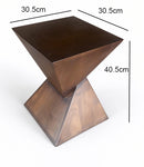 Solid Wood Talia Twisted Hourglass Design Side Table,Walnut Finish - Aspect Furniture Store
