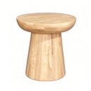 Round Solid Oak Romily Accent Side Table,Natural Oak - Aspect Furniture Store