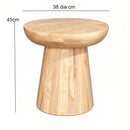Round Solid Oak Romily Accent Side Table,Natural Oak - Aspect Furniture Store