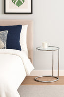 Mia Round Side Table, Chrome/Clear
