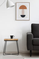 Drys Square Solid Acacia Wood Side/End Table (Natural/Black)