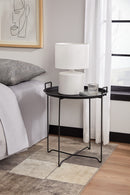 Niro Foldable Side Table With Tray, Removable Serving Tray, Dark Brown