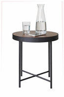 Arcadia Round Vintage Industrial Style, Side Table - Aspect Furniture Store