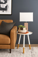 Martini Tray Style Round Side/End/Lamp Table (45 dia x 46cm H, White)