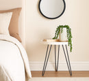 Maisie Side Table-Ash Veneer Top, Hairpin Legs