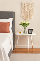 Olga Round Manufactured Wood Side Table-White